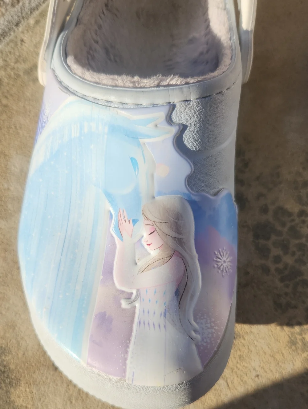 Crocs Disney Frozen II Clog Anna & Elsa White Fleece Lined Shoes